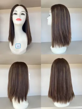 Европейският дантелен топ от естествена коса с естествен цвят Tsingtaowigs, директен кошер перука за жени, безплатна доставка
