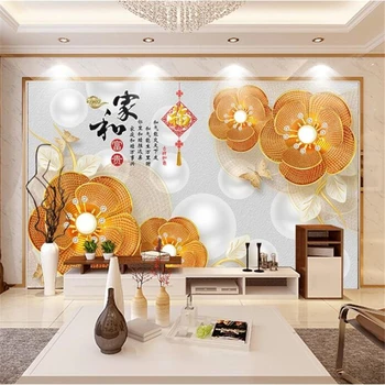 beibehang Custom wallpaper boutique висококачествени бижута с 3D релефно, цветна къща и чудесен фон за телевизор papel de parede, тапети за стени