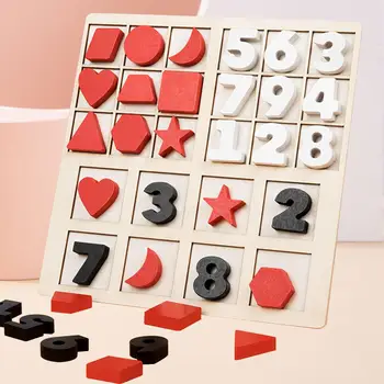 Играта с геометрия на номера, играчки за ранно развитие на подаръци за Деня на Свети Валентин, играта на логическото мислене за деца 3, 4, 5, 6 години, момичета, момчета