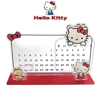 Акрилни календар на Hello Kitty, настолен календар, направи си САМ, Офис и ученически принадлежности, сладък карикатура 3D Ръчно изработени, е възможно да се използва Бележник, календар, подаръци