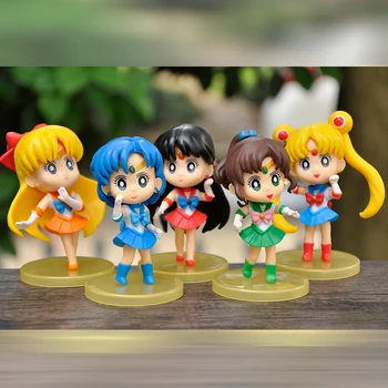 Sailor Moon Цукино Усаги Смокинг Маска Моряшка Венера, Меркурий, Марс и Юпитер Украса на Тортата PVC Фигурки Играчки, Украса на Стаята