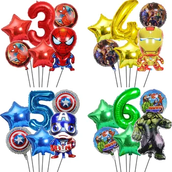 6 бр. спайдърмен на Marvel Хълк Iron Man балон от фолио за Декорация за детската душа Детски рожден ден парти Супергерои Играчка топка