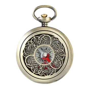 Ретро дизайн на джобен часовник за туризъм на открито Навигационни часовници са Компас за къмпинг Джобен часовник с компасным Стилен интериор