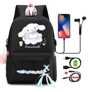 Раница Sanrio Cinnamoroll с аниме-анимационни модел, скъпа раница за начално и средно училище, чанта Mochila Escolar, студентски чанта за книги