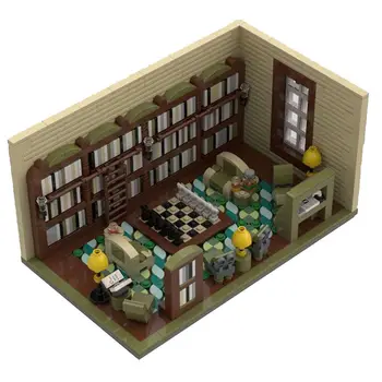 Реколта библиотека във викториански стил, набор от строителни играчки, 1145 предмети MOC Build