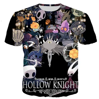 Аниме игра, тениски с 3D принтом Hollow Knight, мъжки /дамски модни тениски в стил Харадзюку, модни градинска дрехи, Размер оверсайз