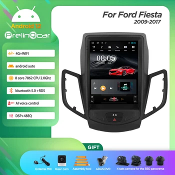 Вертикален плейър система Android 12 за Ford Fiesta 2009-2016 г. на Екрана на радиото в колата Мултимедия Видео GPS Навигация 360 Cam