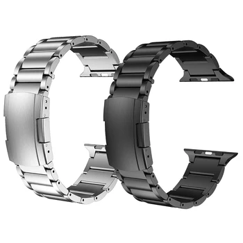 За Apple Watch Титан + Метална Каишка от Неръждаема Стомана Luxury Series 5 6 SE Линк Гривна iWatch 44 мм 42 мм 40 Каишка За часовник