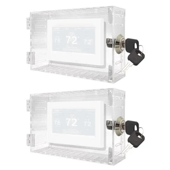 1 Комплект Прозрачни капака на термостата за термостата На стената, защита термостат Подходящ за термостати, Прозрачна кутия за заключване на термостата
