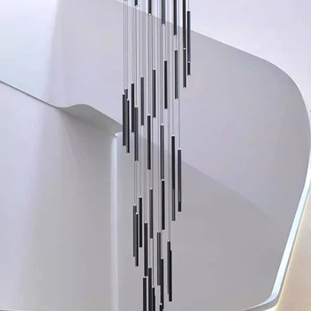 Модерна околовръстен стълбище led светлини, висящи осветителни тела за хол led полилей за трапезария окачен лампа за вътрешно осветление