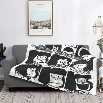 Аниме Каре Mafalda Одеало Меко Одеяло Фланелевое Флисовое Топло Quino Сладък Kawaii Наметала Одеяла за Офис Спални Разтегателен Одеяло