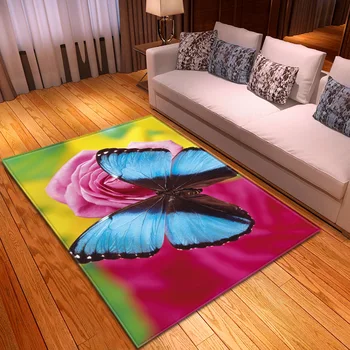 3D Принт Пеперуда в Голям Размер, Килими за Хола Декор Спални Килим Карикатура Детска Площадка Килим Подаръци за момичета Постелки за пода