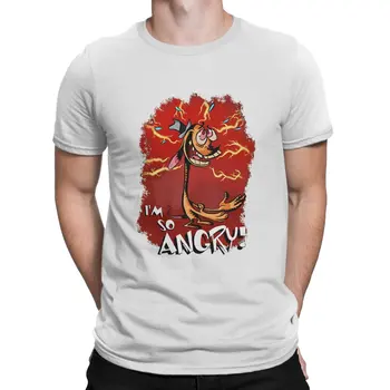 Тениска Рен Is So Angry за Мъже, 100% Памук, Луда Тениска С кръгло деколте, тениски с Анимационни герои The Ren & Stimpy Show, Блузи с къс ръкав