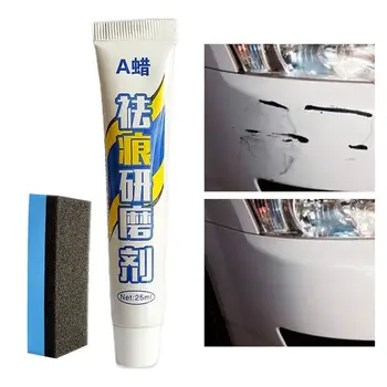Восък за отстраняване на автомобилни драскотини 0,84 унция, препарат за полиране и възстановяване на боя с почистването гъба, препарат за автоматично премахване на драскотини от нокти.
