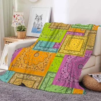 Декор Подарък за къмпинг за деца и възрастни Одеяло кралски размери в бохемски стил, фланелевое покривки, е мека приятна загадка за дивана-легло в спалнята