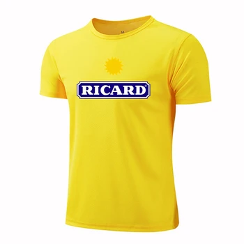 Бързосъхнеща спортна тениска с кръгло деколте, тениски за фитнес тениска за фитнес тениска за бягане Ricard, мъжки дишаща спортно облекло