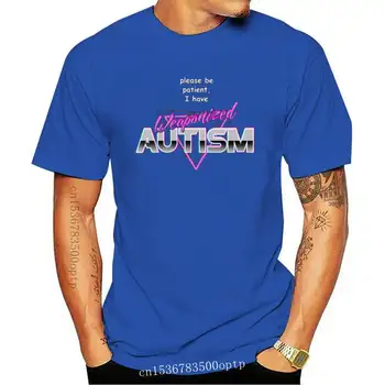 T-Shirt Autisme Persenjataan Harap Bersabar Saya Telah Kaus Pria Gambar Cetak Huruf T Shirt Katun Pria Klasik 6XL T Shirt Lucu