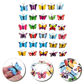 30 бр. Бутон-пеперуда, Аксесоари за плакати, Corkboard дъска, Ръчни бутони за съобщения, пеперуди, метални бутони