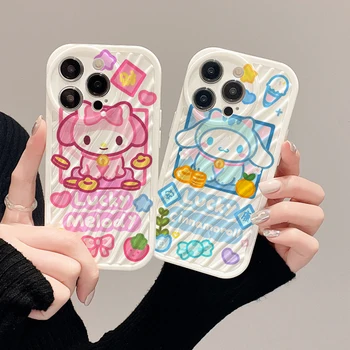 Aoger Sanrio Cinnamoroll kuromi Калъф за телефон Hello Kitty за iPhone 14 12 13 11 Pro Max Mini Funda с шарките на течна вода