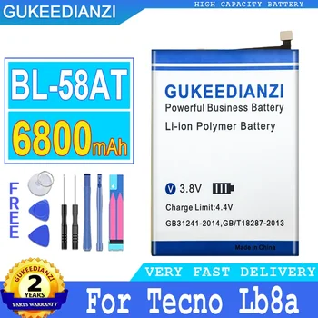 Батерия GUKEEDIANZI BL-58AT за Tecno Lb8a, батерия за мобилен телефон и голяма мощност, 6800 mah