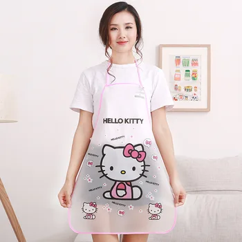 70x50 см Sanrio Hello Kitty Женски Престилка с Кухненски Домакинството За възрастни Приготвяне на Храна Сладкиши Домашно Чист Противообрастающий Престилка Без ръкави, Водоустойчив