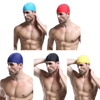 Възрастни, плувни шапки, свободен размер за мъже и жени, еластична найлон защита на ушите, с дълга коса, шапка за басейна, капачка за гмуркане, водоустойчив шапка за плуване