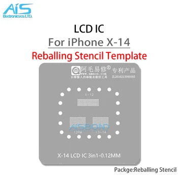 Шаблон Шаблон За Реболлинга BGA За iPhone X XS 11 12 14Pro 13 14 Pro Max Plus Mini LCD screen IC Positioning Plate Plant лидице окото