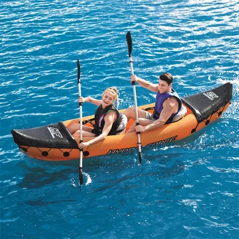 Надуваем каяк, риболовна лодка, преносим воден спорт С лопастным помпа И чанта За 2 души, Размер на 321 * 88 см, Оранжево