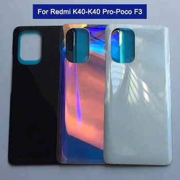 За Xiaomi Redmi K40 Pro 5G Poco F3 Задния Капак на Отделението за батерията Делото 3D със Стъклен Капак на Корпуса За Redmi K40 Задната част на Кутията на гърба на вратата