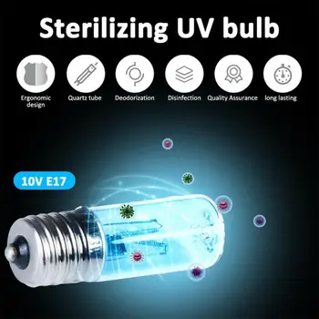 Гореща Продажба E17 UVC Тръба С Ултравиолетова Радиация 3 W Дезинфекция Лампа За Стерилизация на медицински Озон Кърлежи Осветява Бактерицидную Лампа
