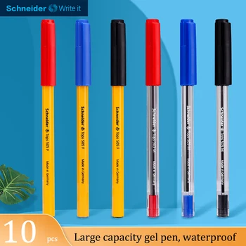 10 Германски химикалки Schneider 505F / M, гел писалка с непрекъснато мастило с голям капацитет 0,5 / 0,7 мм, ученически пособия, канцеларски материали за офиса