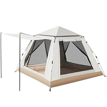 Куполна палатка Qisan с хидравличен навес за къмпинг, за 3-4 човека, автоматична палатка за къмпинг