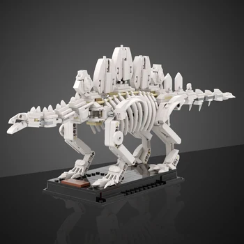 В Музея на MOC поставен скелет на динозавър, Ископаемый скелет на Динозавър, Строителни блокове, Ископаемый Стегозавр, Събрани от Тухли, детски играчки