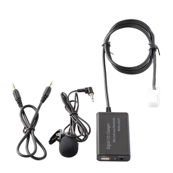 2X USB AUX Bluetooth Автомобилен Цифров Музикален адаптер, CD-чейнджър за Toyota (6 + 6) Pin Camry, Corolla, Yaris RAV4