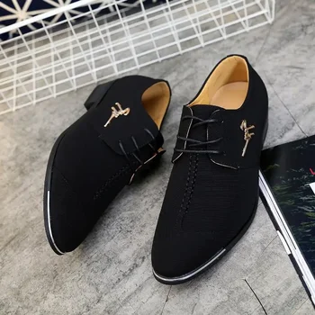 Официалната бизнес кожени Мъжки обувки с мека подметка с три свещи, мъжки черни обувки за интервю за работа, мъжки обувки за работа, модерни обувки