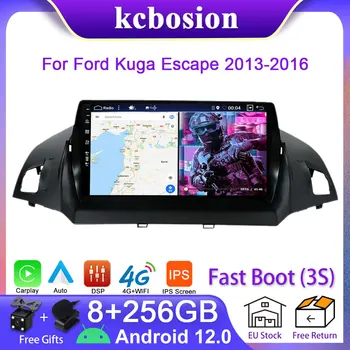 Kcbosion Android 12 Авто Радио Мултимедиен Плеър За Ford Escape, Kuga 2013-2016 CarPlay 8 + 256 GB GPS 2 din DSP IPS 4G BT