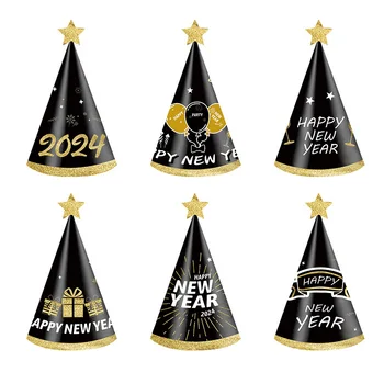 3D Хартия капачка от черното злато, подпори за детски партита, шапки със собствените си ръце, Коледна декорация за дома, Коледни подаръци Натал Навидад 2023