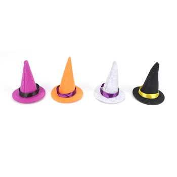 6 предмети, мини-фетровая шапка на вещица, шапка с панделка, остроконечная шапка, подпори за cosplay на Хелоуин, Шапка на магьосник, декорация за празничната партита със собствените си ръце.