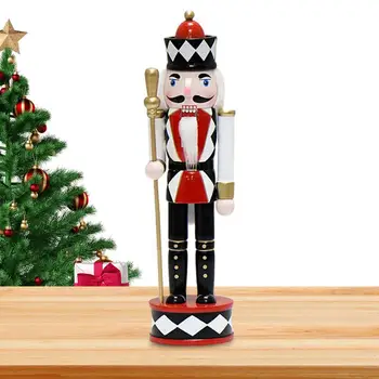Коледен лешникотрошачката, дървени фигурки на крал щелкунчиков, Ръчно рисувани, Лешникотрошачката, Коледен дървена празничен лешникотрошачката, украса за рафтове
