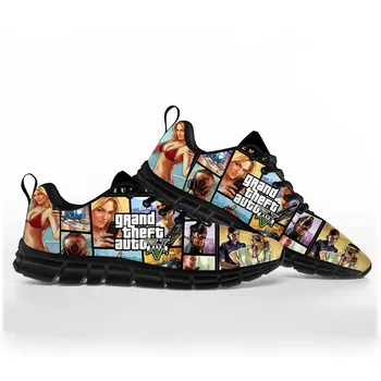Аниме Рисунка Grand Theft Auto GTA V 5 Спортни Обувки Мъжки Дамски Тийнейджърката Детски Спортни Обувки, Ежедневни Обувки За Двойки По Поръчка