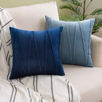 Декоративни сини възглавнички за диванной калъфки за възглавници, кадифе калъфка за всекидневната, 18x18 скандинавските възглавници за дома