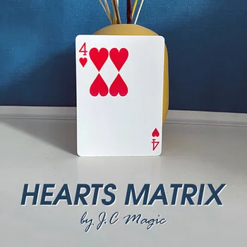 Матрица на Сърца От J. C Magic Tricks Point Заменете 4 Сърцата на 2 Карти Магия Magician отблизо Градинска Илюзия Трик Ментализм Подпори