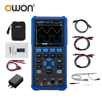 OWON HDS2102S Канал 2 100 Mhz 500 МОС/с Портативен Цифров Осцилоскоп + Мултицет + Генератор на сигнали 3-в-1 инструмент за Измерване