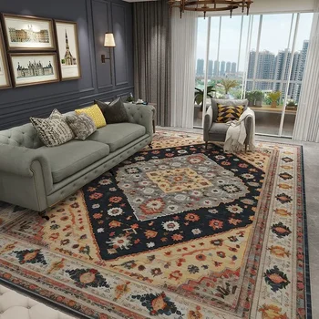 Украса на хола Марокански килим Европейски Ретро Килими Голяма площ Персийски Декор на стаите Подложка за пода Гардеробный килимче за хола Моющийся