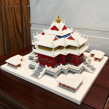 Играчка за Деца World Architecture Снежна Кула Императорския Дворец 3D Модел САМ Mini Diamond Blocks Bricks Building